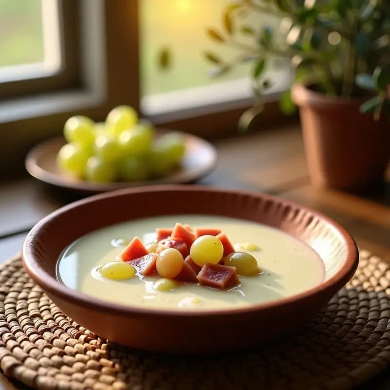 Ajoblanco con Uvas y Jamón Serrano: Receta Andalusa para el Calor