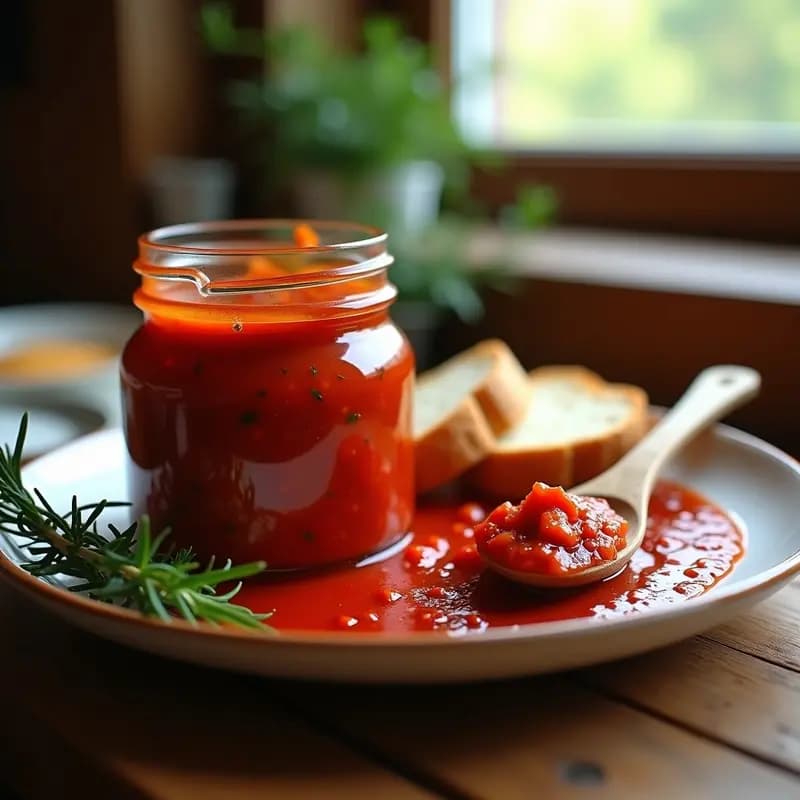 Ajvar Balcánico de Pimiento Asado y Berenjena: Salsa Tradicional para Acompañar Carnes
