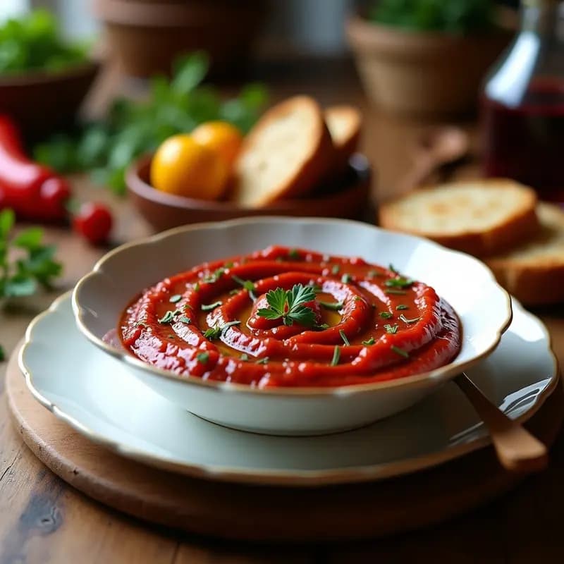 Ajvar de Pimientos Rojos y Berenjena: Salsa Balcánica Vegana para Untar