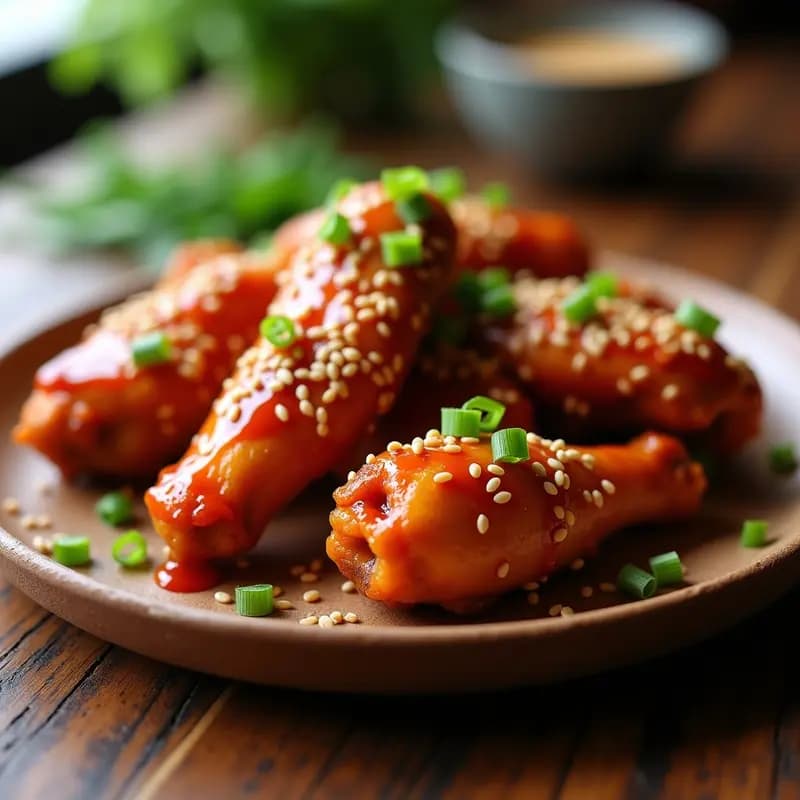 Ala de Pollo Glaseada con Miel y Sriracha con Sésamo: Receta Picante y Dulce