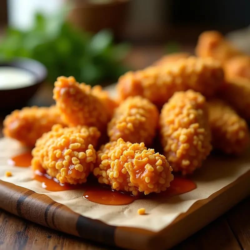 Ala de Pollo Rebozada en Cereal de Maíz y Miel Picante: Snack Crujiente que te Dejará Repetir