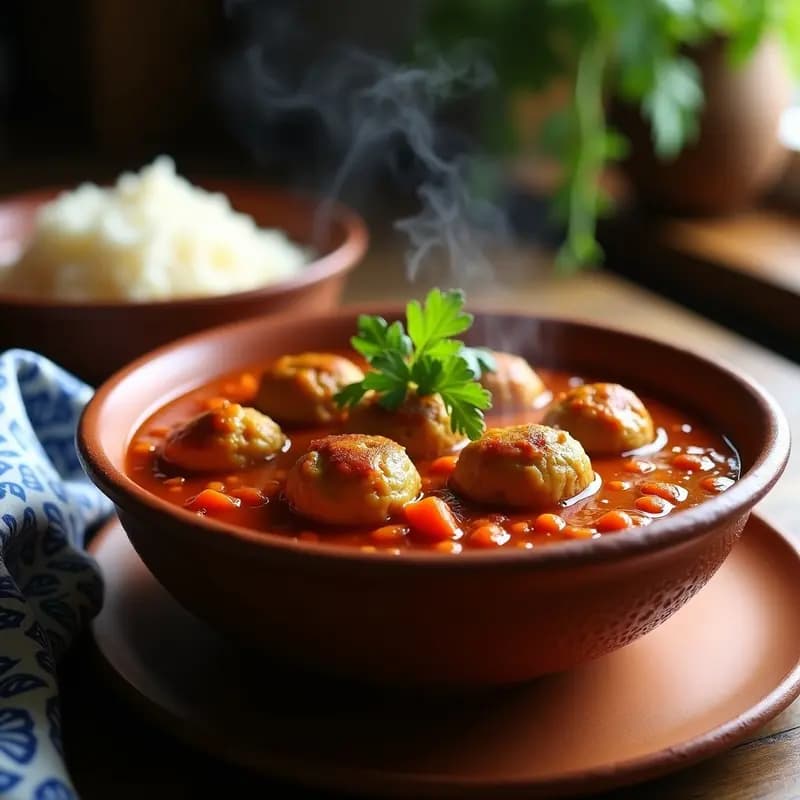 Albóndigas de Berberé y Lentejas Rojos: Receta Etíope en Olla Lenta