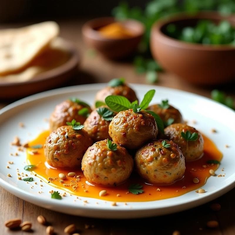 Albóndigas de Berenjena y Semillas de Girasol: Receta Árabe en Olla Exprés Sin Harina