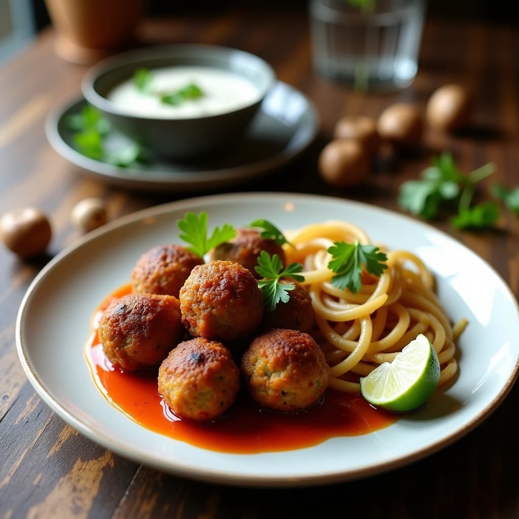 Albóndigas de Berenjena y Girolas al Chipotle: Receta Vegana en Airfryer con Umami