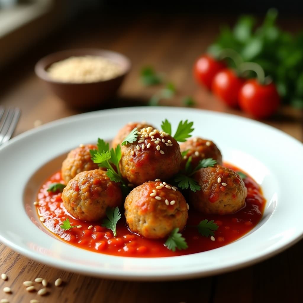 Albóndigas de Berenjena y Lentejas Rojas: Receta Vegana en Sartén Sin Aceite