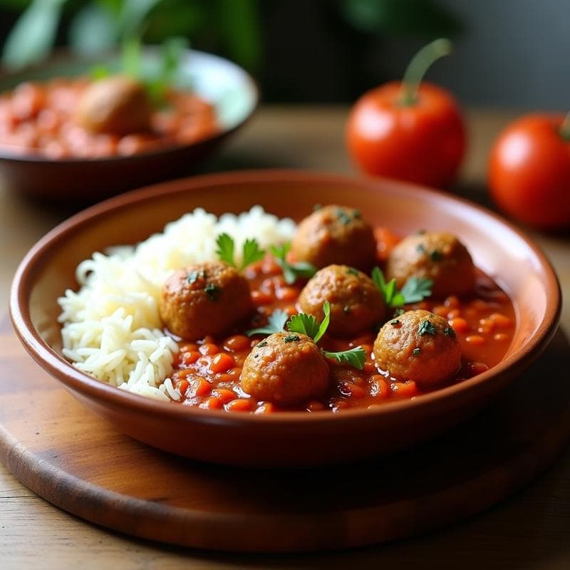 Albóndigas de Berenjena y Lentillas Corail: Receta Francesa Vegana en Olla Express