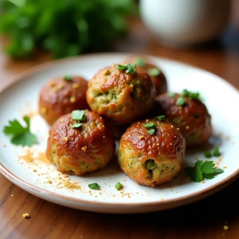 Albóndigas de Berenjena y Pistacho: Aperitivo Iraní Keto en Airfryer