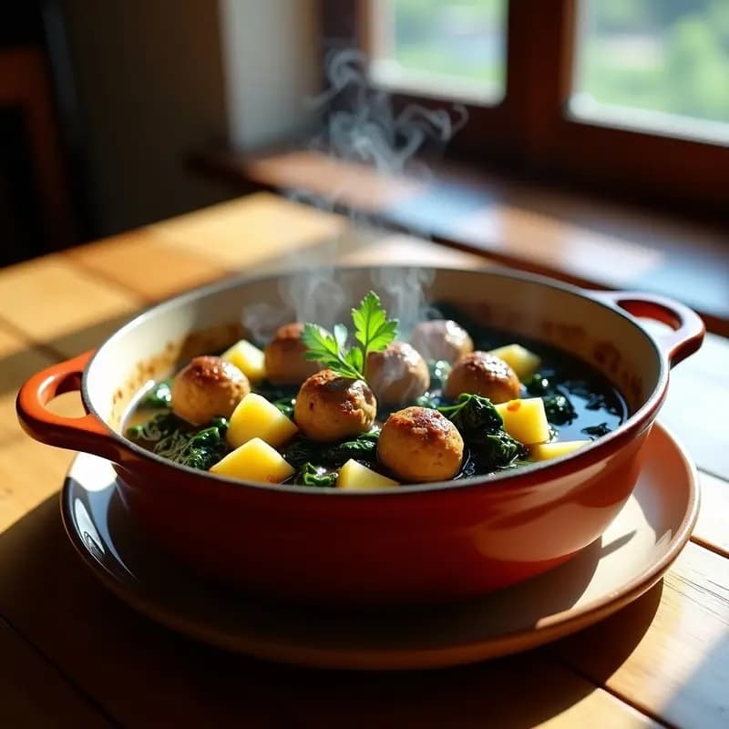 Albóndigas de Berza con Patatas: Receta Coloquial Sevillana de Invierno