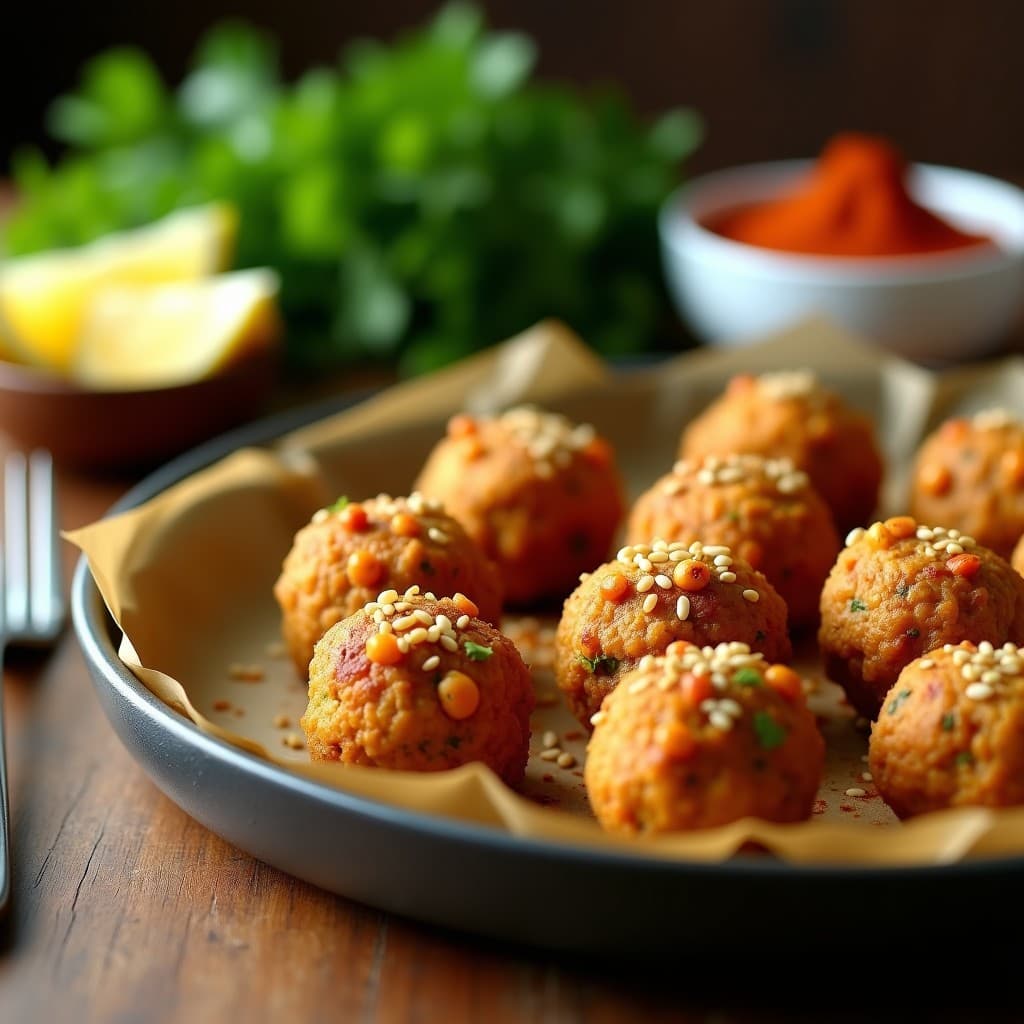 Albóndigas de Calabacín y Garbanzos al Horno: Receta Vegana Sin Aceite y con Especias Marroquíes