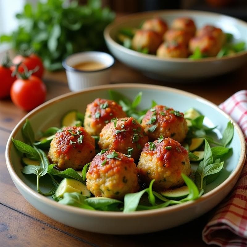Albóndigas de Calabacín y Queso de Cabra: Receta en Airfryer Sin Harina y con Toque Mediterráneo