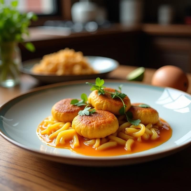 Albóndigas de Calabaza y Yema de Huevo Escabechada: Receta en Airfryer con Toque Árabe