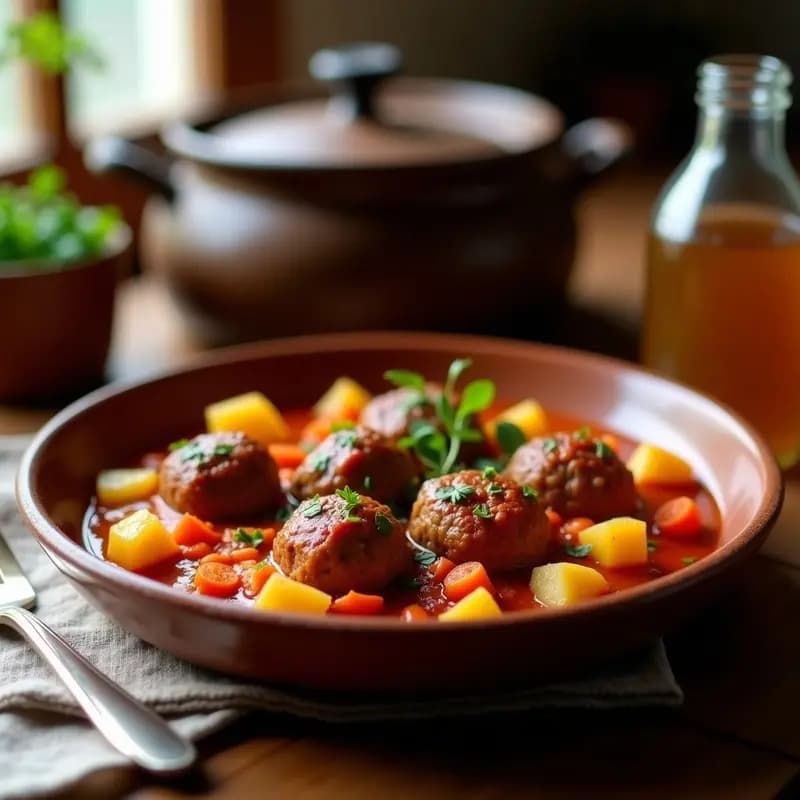 Albóndigas de Carne con Patatas y Zanahorias: Receta Casera en Olla Exprés