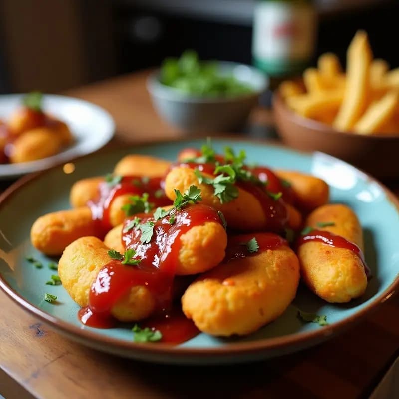 Albóndigas Fritas con Salsa BBQ y Queso Fundido: Receta Crujiente en 30 Minutos