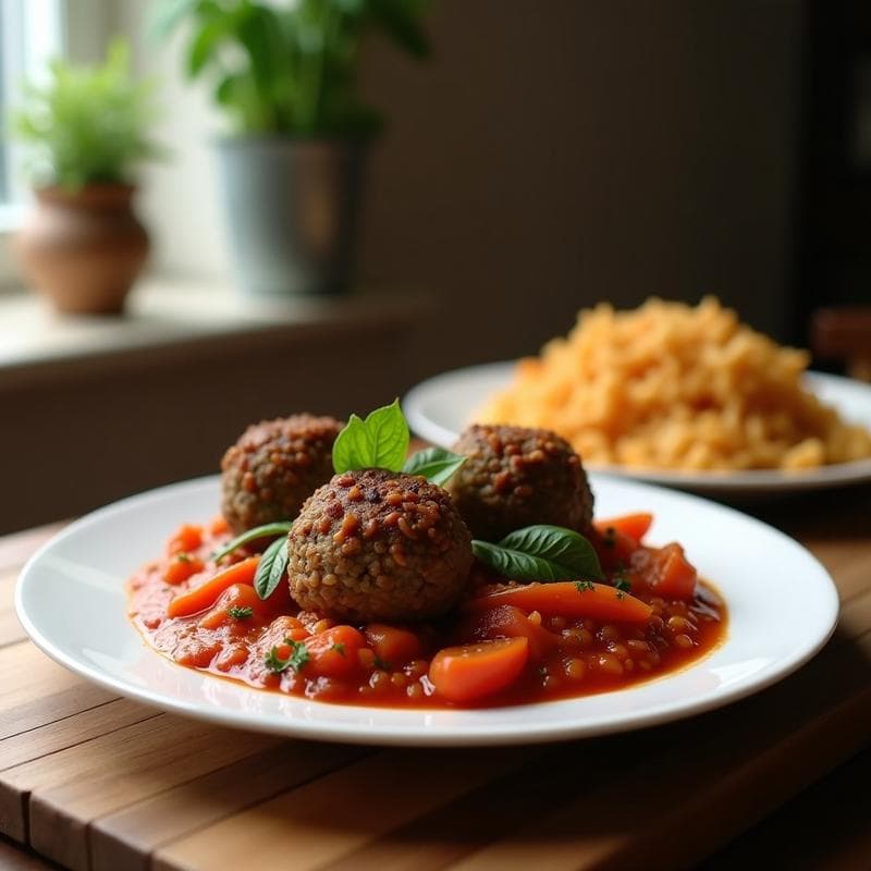 Albóndigas de Lentejas y Aceitunas: Receta Vegana en Olla Lenta con Sabor Mediterráneo