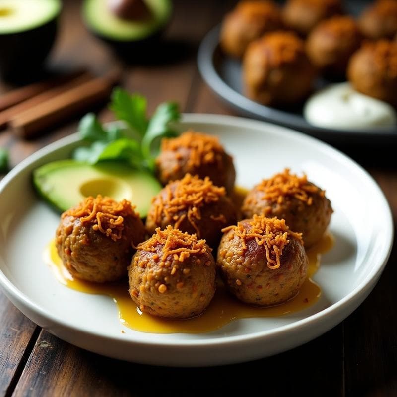 Albóndigas de Lentejas Beluga y Algodón de Azúcar de Ajo: Receta Iraní Vegana en Airfryer