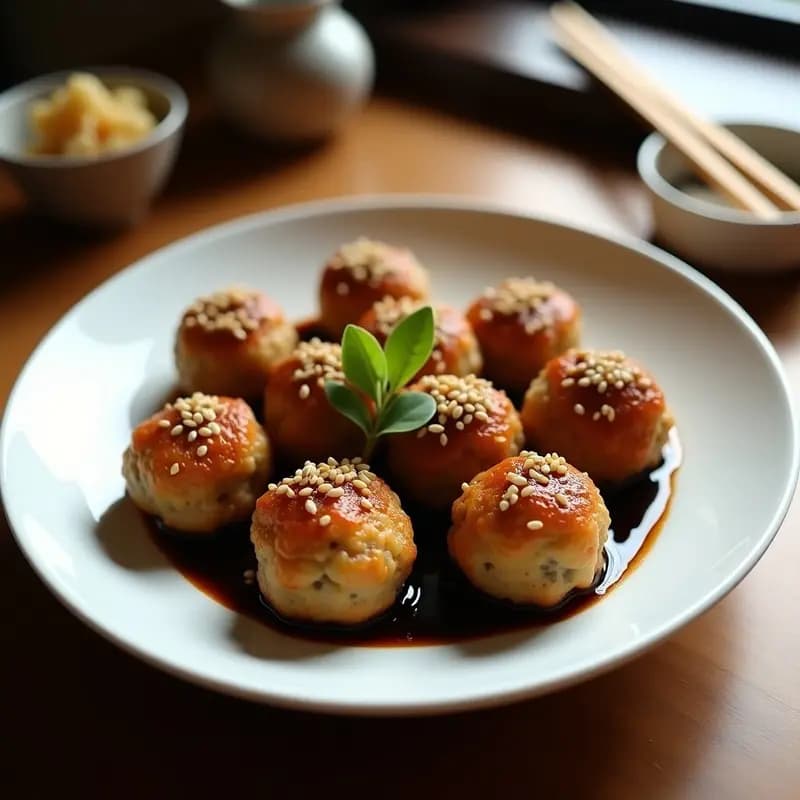 Albóndigas de Lentejas Beluga y Setas Shimeji: Receta Japonesa en Airfryer con Umami