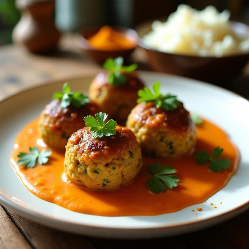 Albóndigas de Lentejas Corail y Calabacín al Curry: Receta Vegana en 20 Minutos con Toque Indio
