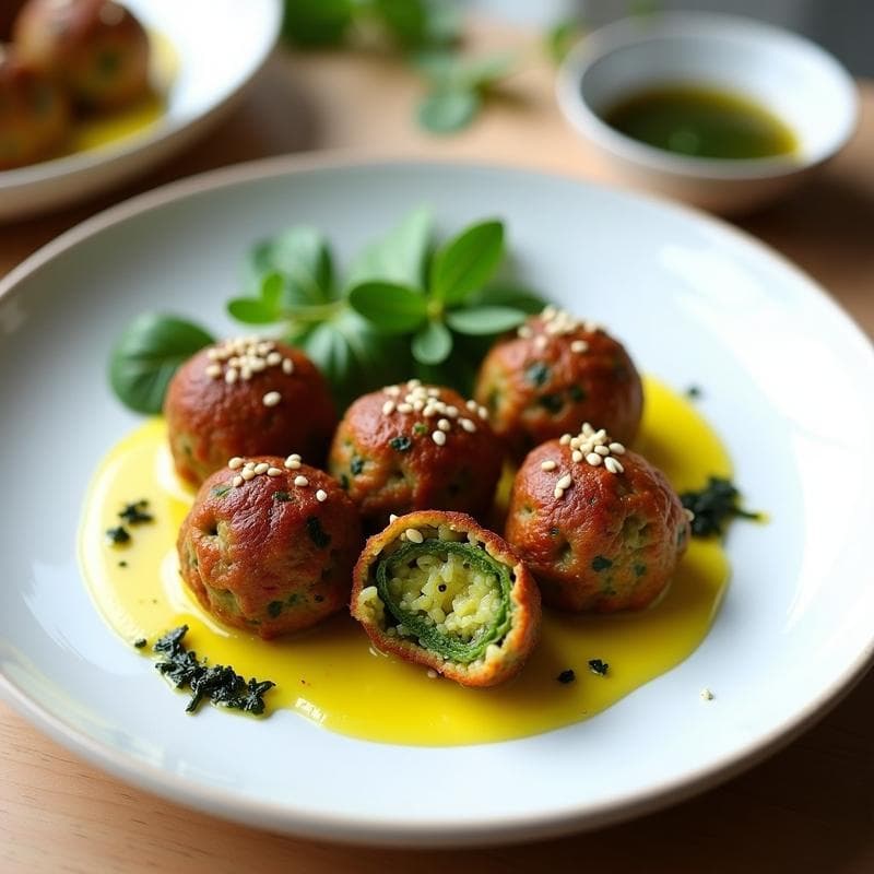Albóndigas de Lentejas Corail y Espirulina: Receta Vegana en Thermomix con Toque Marino