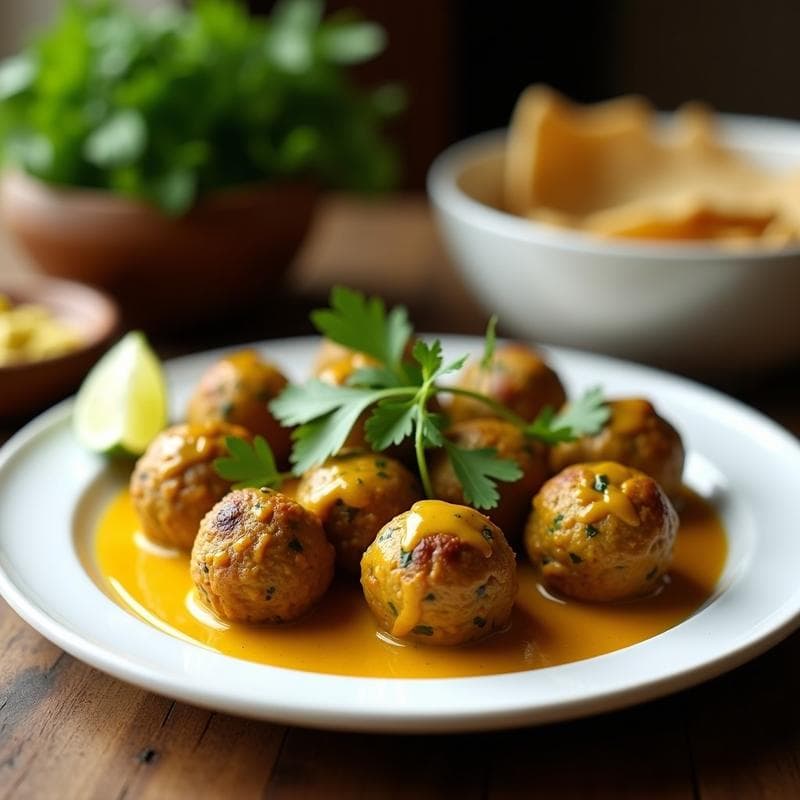 Albóndigas de Lentejas y Espinacas al Curry: Receta India en Airfryer Sin Aceite