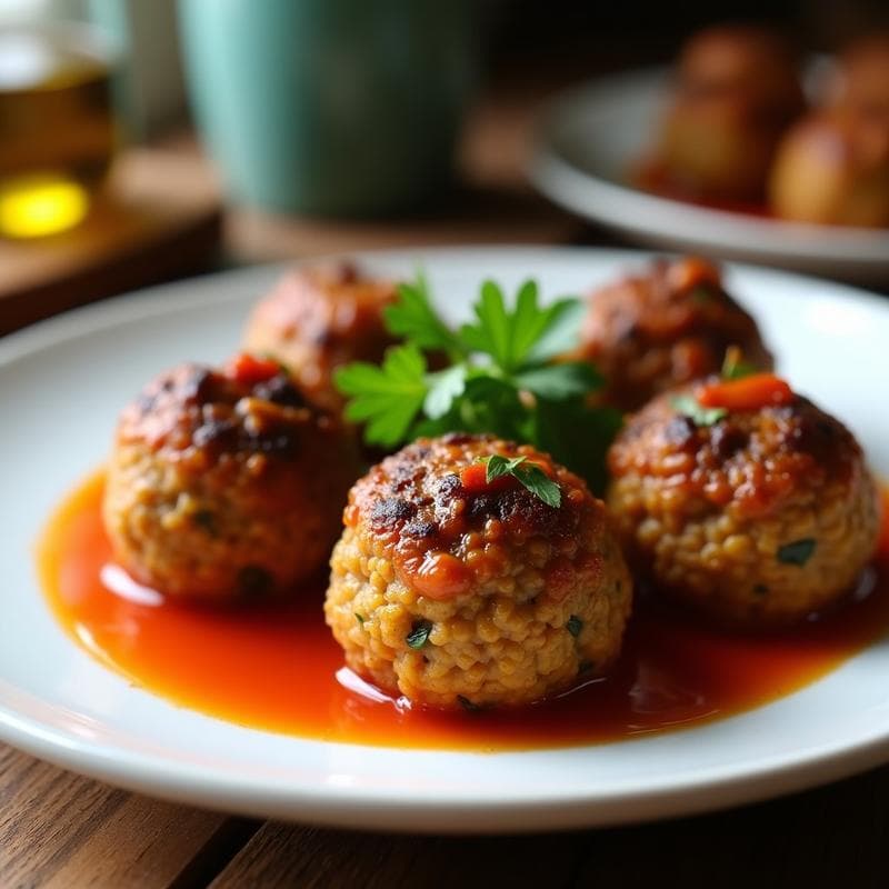 Albóndigas de Lentejas y Hongos Portobello: Receta en Airfryer Sin Carne y Jugosa