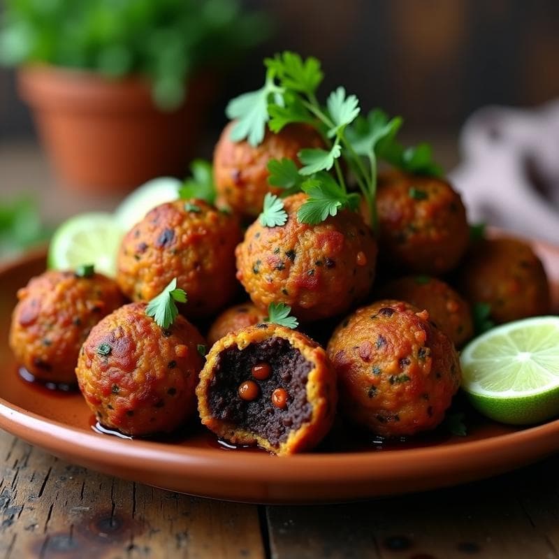 Albóndigas de Lentejas Negras y Chipotle: Receta Vegana con Toque Mexicano en Airfryer