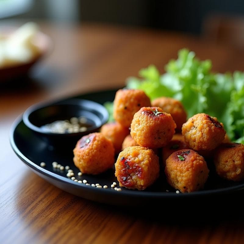 Albóndigas de Lentejas Rojas y Algas Nori: Receta Japonesa en Airfryer y Sin Harina