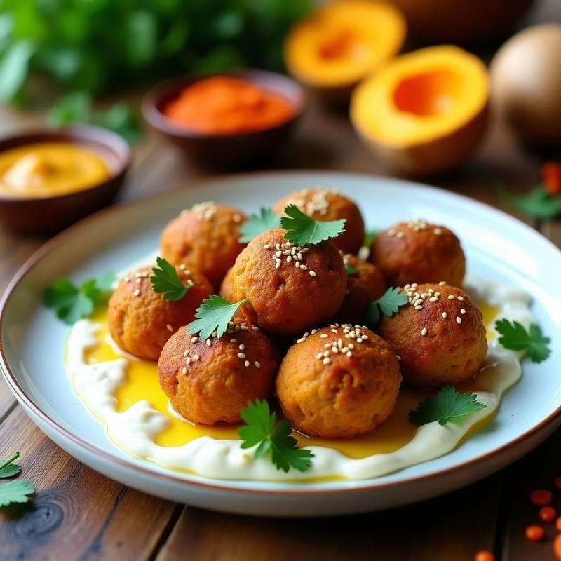 Albóndigas de Lentejas Rojas y Calabaza: Receta Vegana en Airfryer con Curry