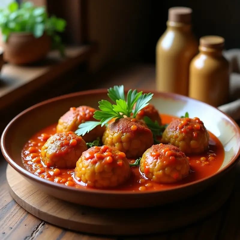 Albóndigas de Mercimek y Especias Baharat: Receta Turca Vegana en Olla Express