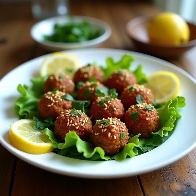 Albóndigas de Mercimek Köfte con Hierbas Frescas: Receta Turca Vegana y Sin Horno