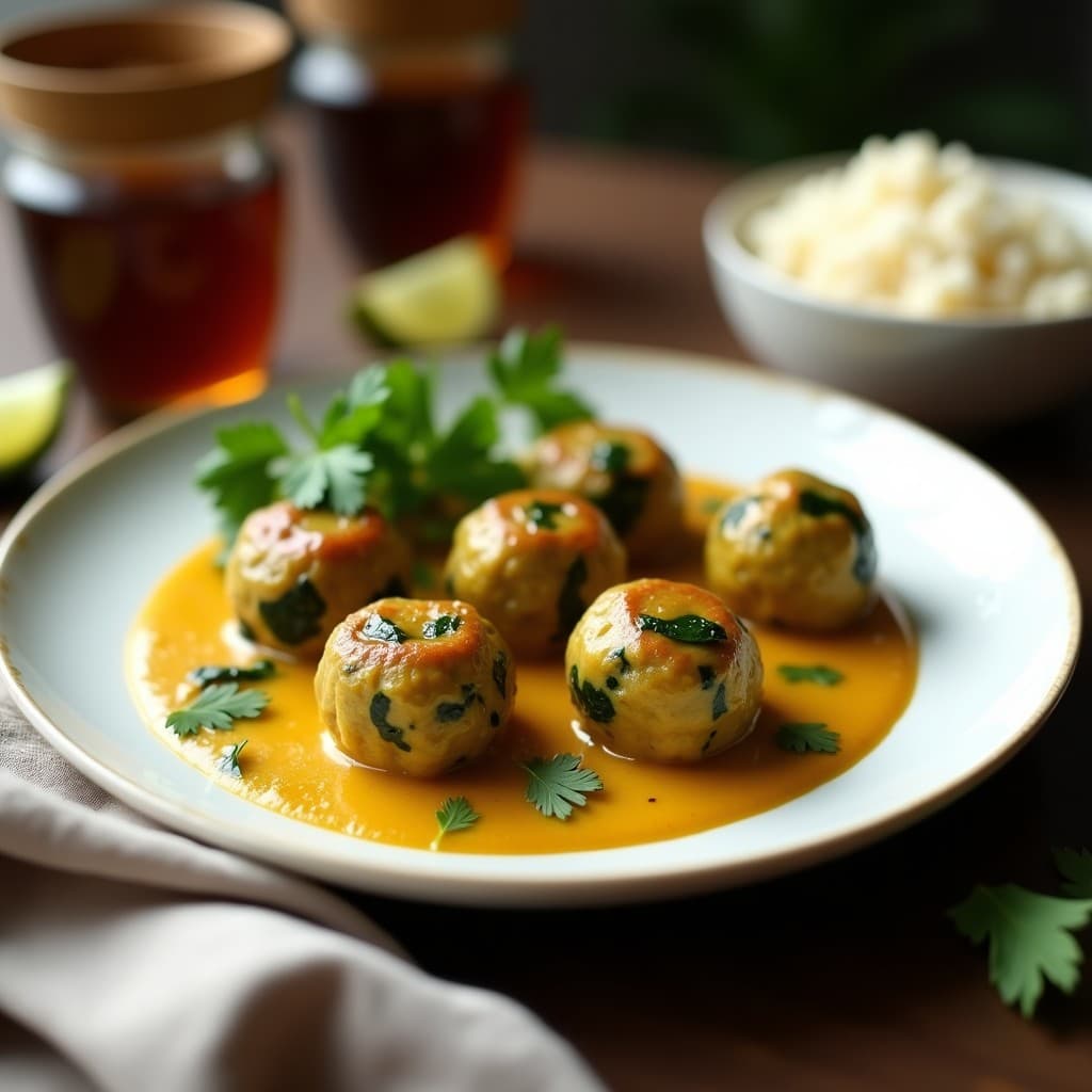 Albóndigas de Mercy y Espinacas al Curry: Receta Vegana India en Thermomix