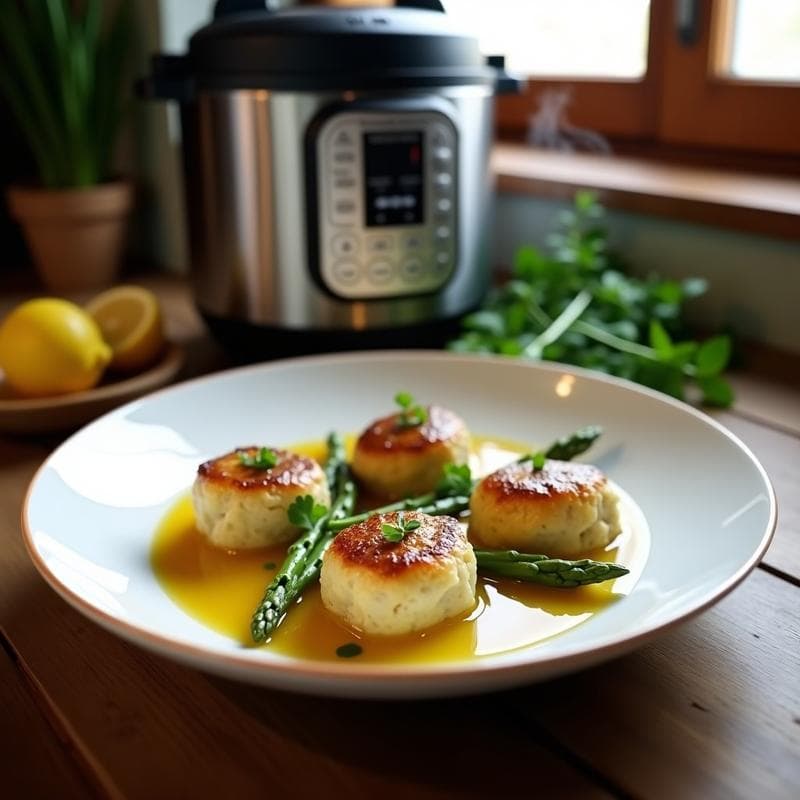 Albóndigas de Merluza y Espárragos: Receta Española Keto en Olla Rápida