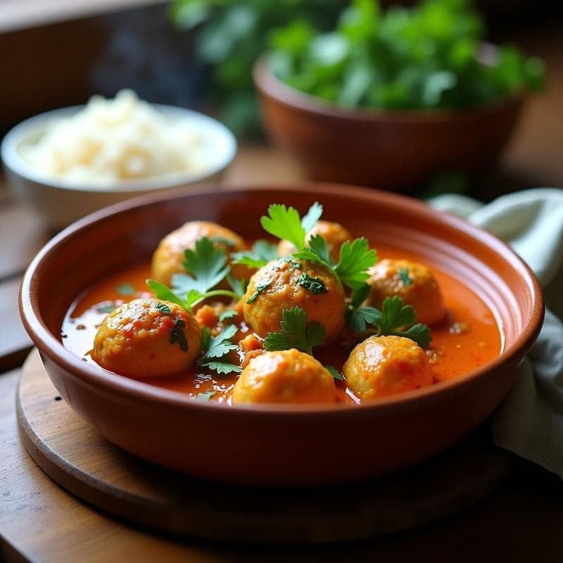 Albóndigas de Pavo y Calabacín al Curry: Receta en Olla Lenta con Toque Indo
