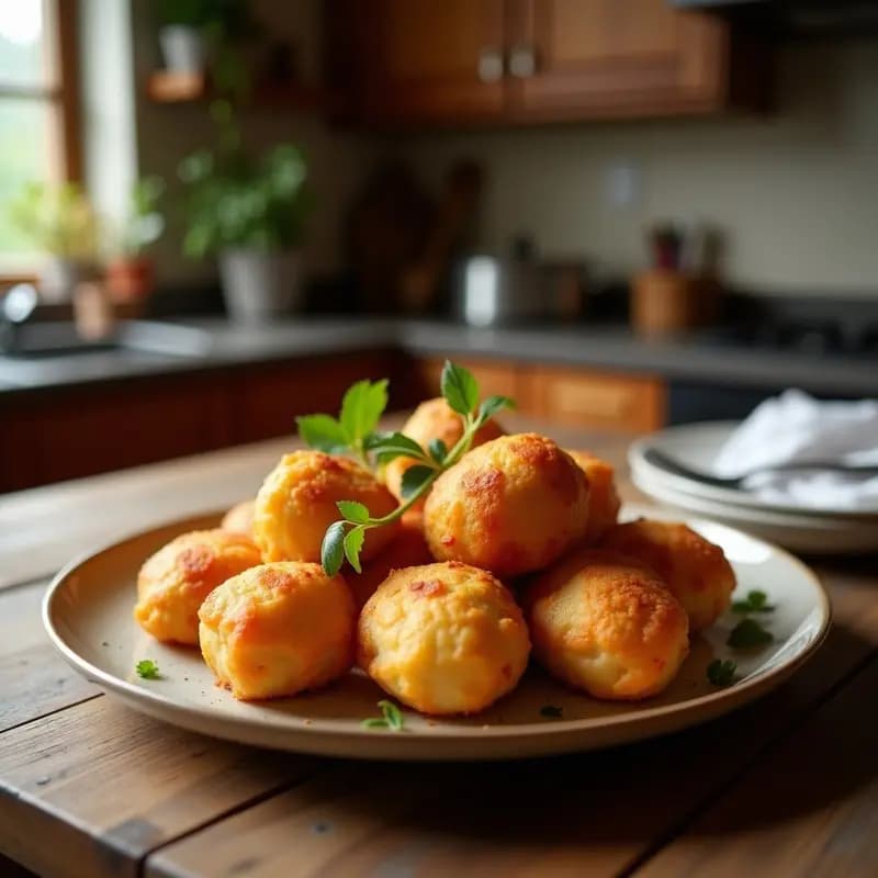 Albóndigas de Queso Mozzarella y Jamón York Fritas: Crujientes por Fuera y Fundidas por Dentro