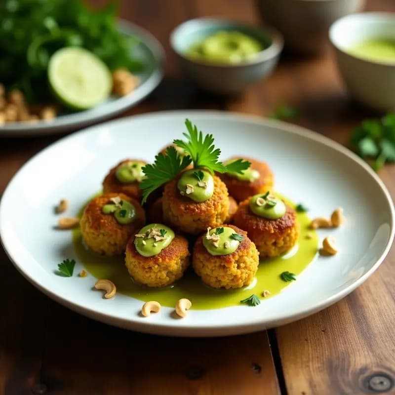 Albóndigas de Quinoa y Calabacín al Curry Verde: Receta Tailandesa en Airfryer