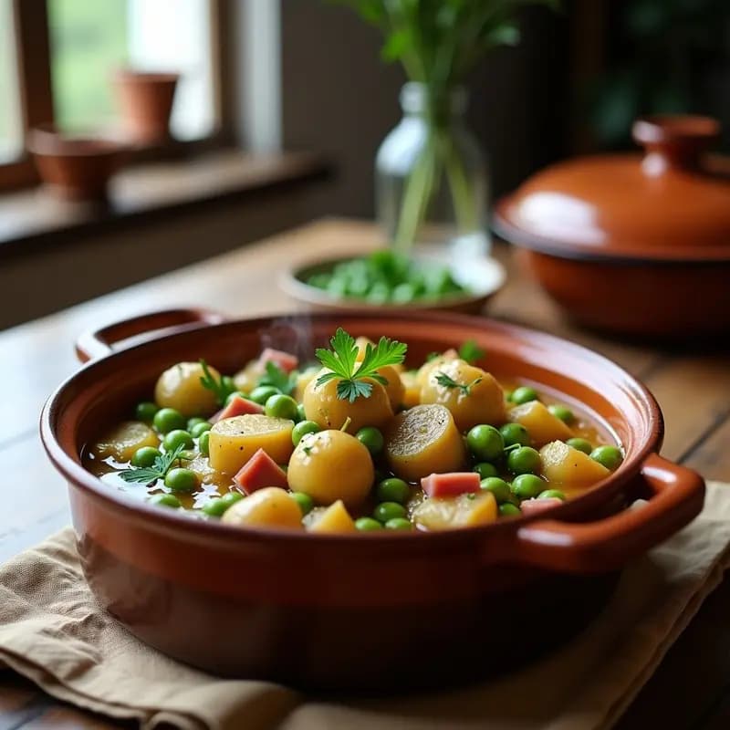 Alcachofas Estofadas con Guisantes y Jamón: Receta de Temporada Primaveral en 40 Minutos