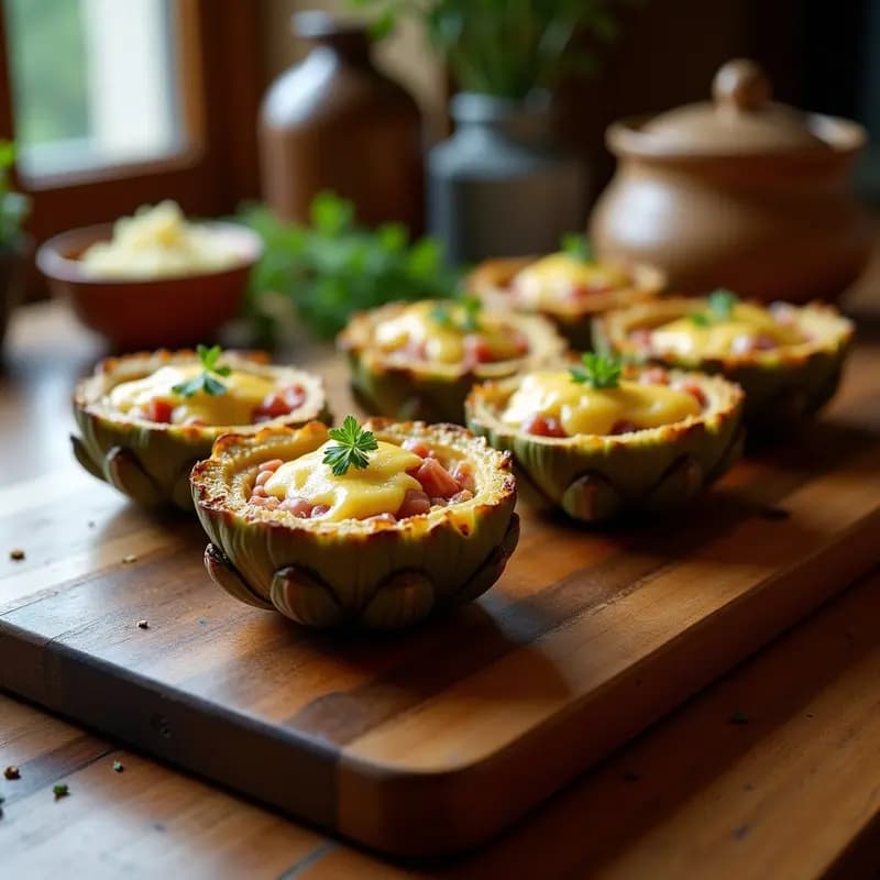 Alcachofas al Horno con Jamón Serrano y Queso Gruyère: Entrante Gourmet en 20 Minutos