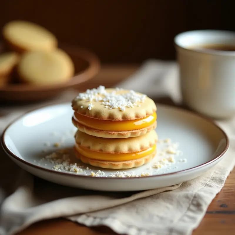 alfajores Peruanos de Maicena y Dulce de Lúculo: Postre Tradicional Sin Harina