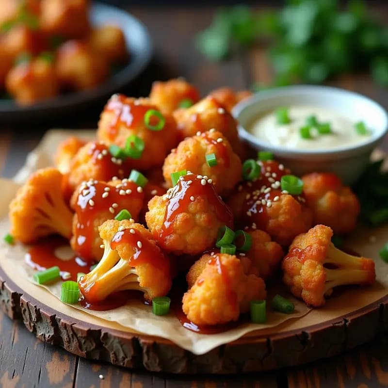 Alitas de Coliflor con barbacoa de Jackfruit: Receta Vegana Finger Food en Airfryer
