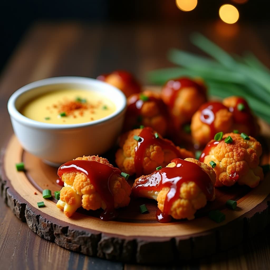 Alitas de Coliflor al BBQ y Beer Cheese: Aperitivo Vegano en Airfryer con Sabor Texano