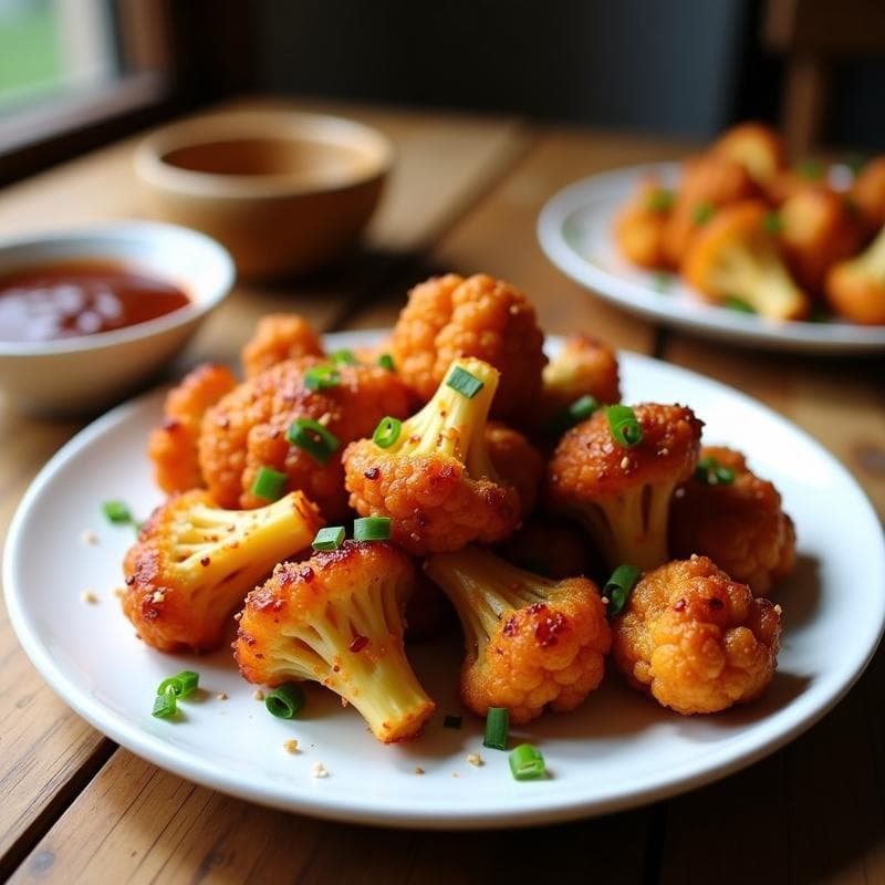 Alitas de Coliflor al BBQ y Miel de Agave: Receta Vegana en Airfryer Crujiente y Pegajosa