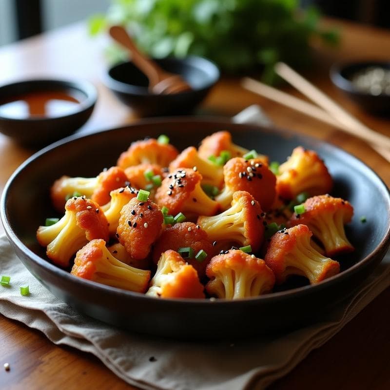 Alitas de Coliflor con Glaseado de Miso y Miel: Receta Vegana al Horno Crujiente