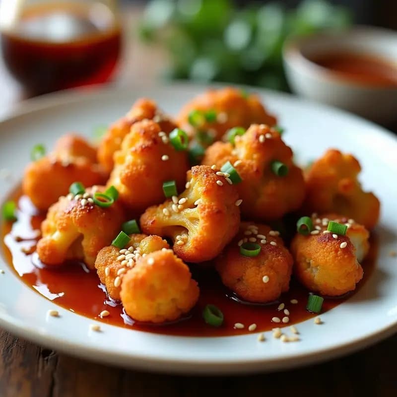 Alitas de Coliflor con Glaseado de Miel de Dátil y Sriracha: Receta Vegana en Airfryer