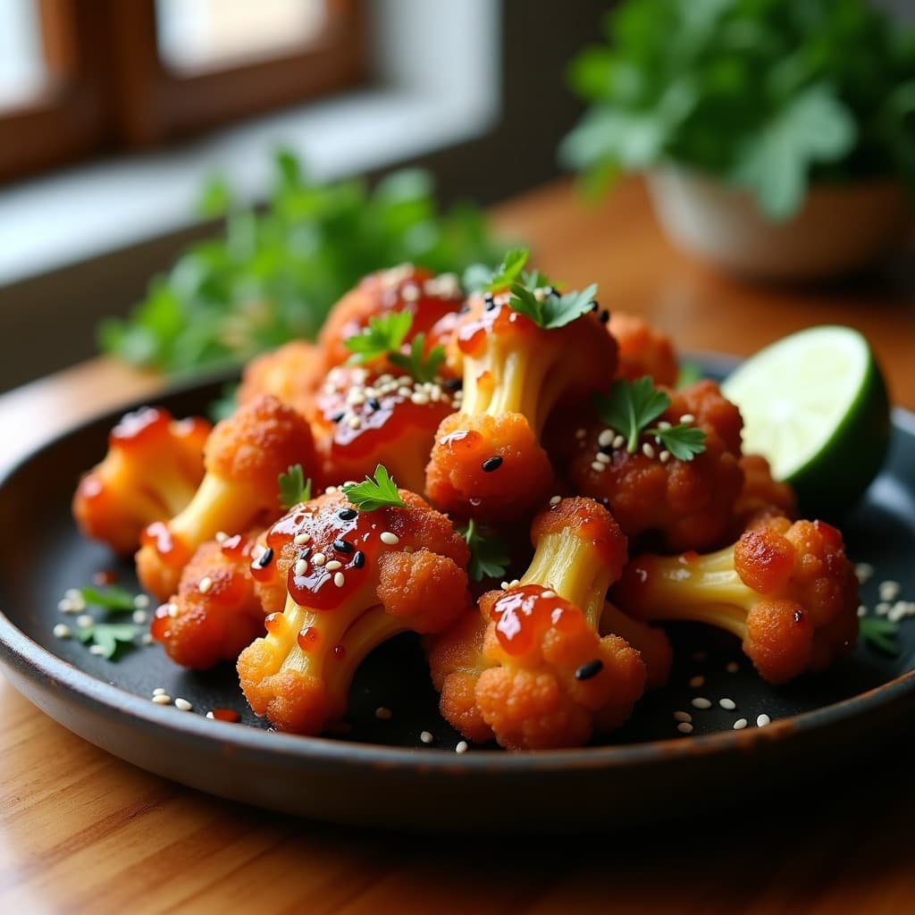 Alitas de Cauliflower en Salsa Teriyaki y Sésamo: Aperitivo Vegano Crujiente en Airfryer