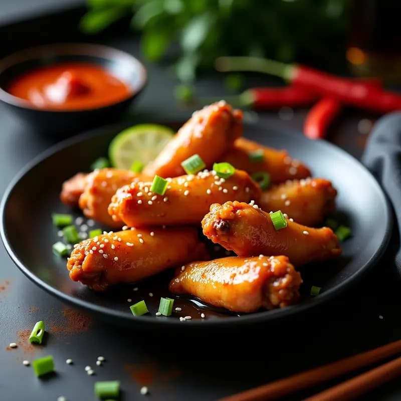 Dakgangjeong Coreano con Salsa de Miel y Jocho: Alitas Crujientes en Airfryer