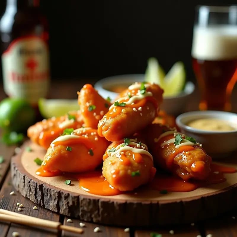 Alitas de Dragon Picantes Bañadas en Salsa de Mango Habanero y Queso Crema: Receta para Valientes