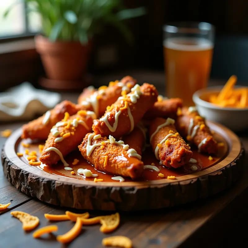Alitas de Pollo BBQ con Costra de Doritos Nacho y Blue Cheese: Aperitivo que Roba el Protagonismo