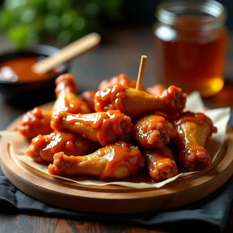 Alitas de Pollo Crispy con Glaseado de BBQ y Miel: Adictivas y Pegajosas para Compartir
