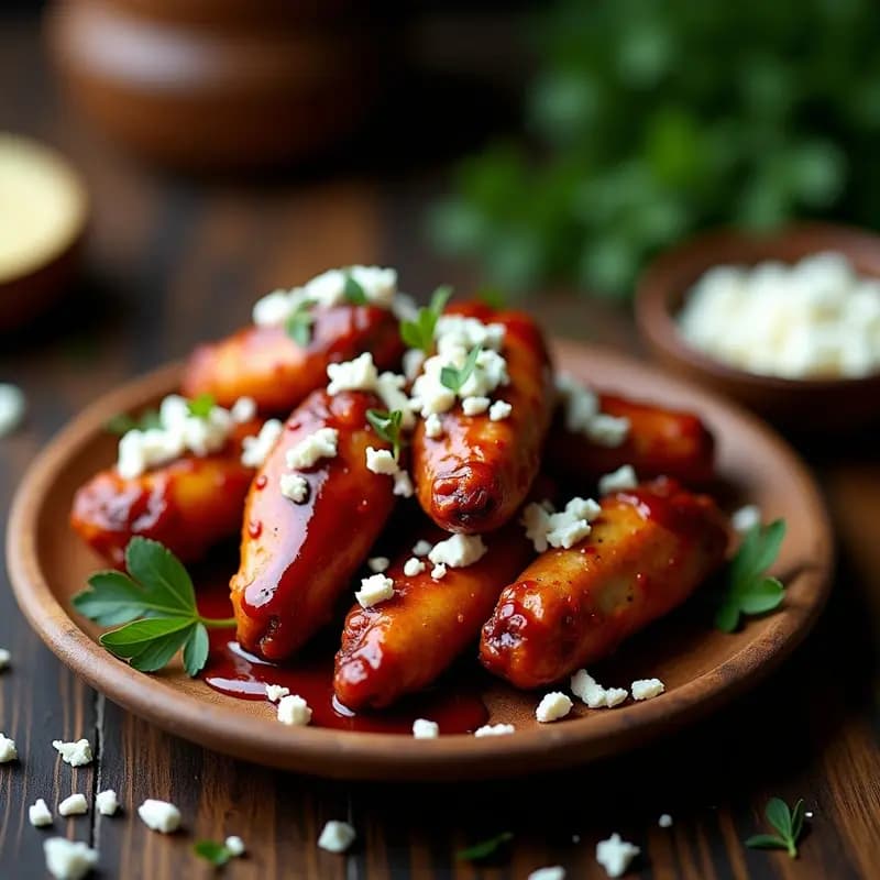 Alitas de Pollo BBQ con Queso Azul: Receta Crujiente en Sartén para Antojos Irresistibles