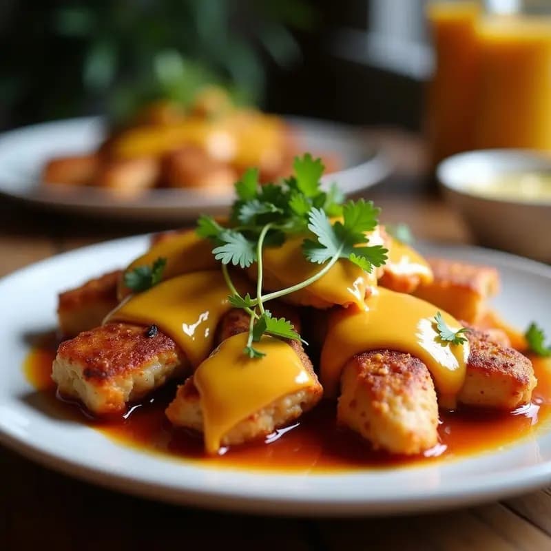 Alitas de Pollo BBQ con Cobertura de Queso Cheddar y Cebolla Crujiente: Snack para Ver el Partido