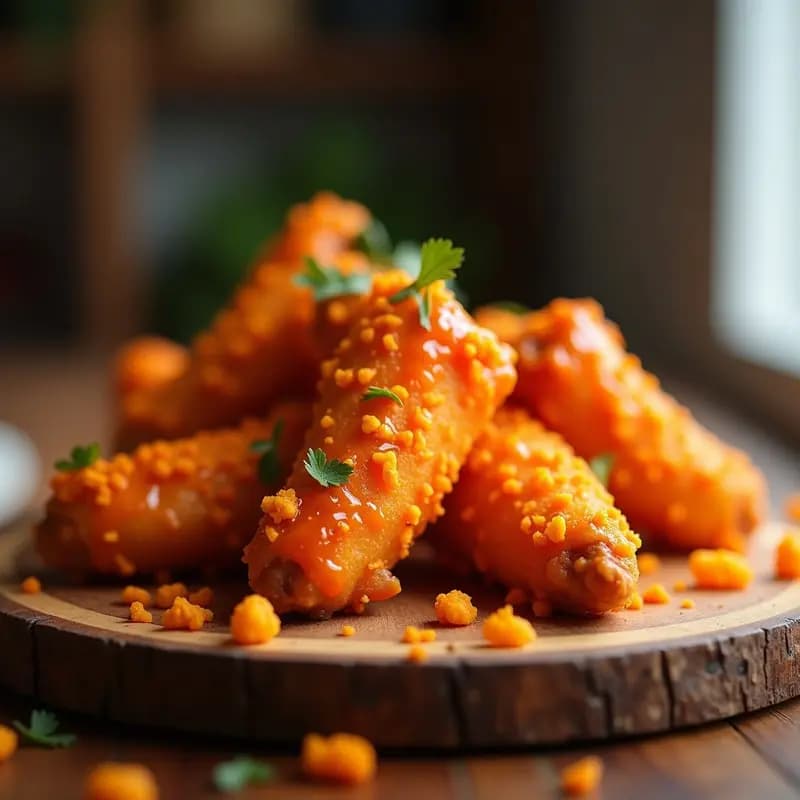 Alitas de Pollo con Costra de Cheetos y Miel Sriracha: Explosión de Sabores Adictivos
